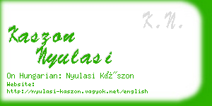 kaszon nyulasi business card